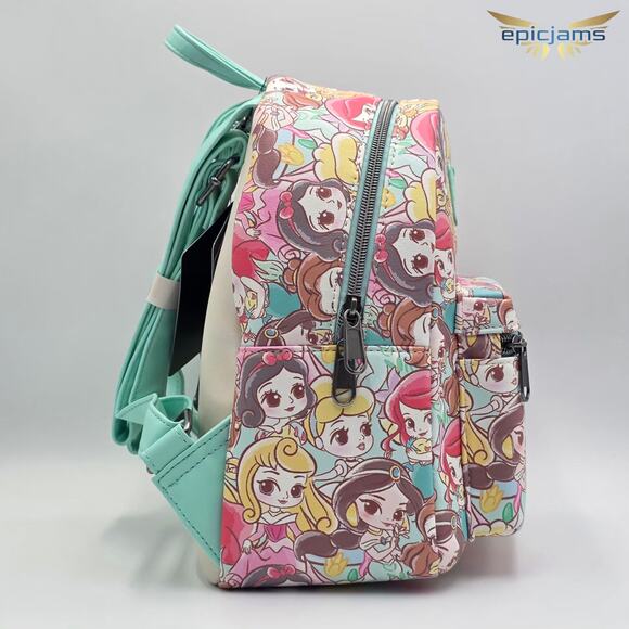 Loungefly Disney Chibi Princess Ariel Jasmine Belle Snow White Mini Backpack Bag - Picture 4 of 5